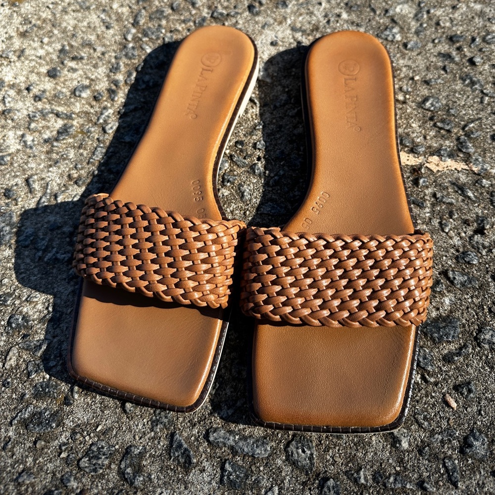 La Pinta Genuine Brown Leather Sandal - Size 39